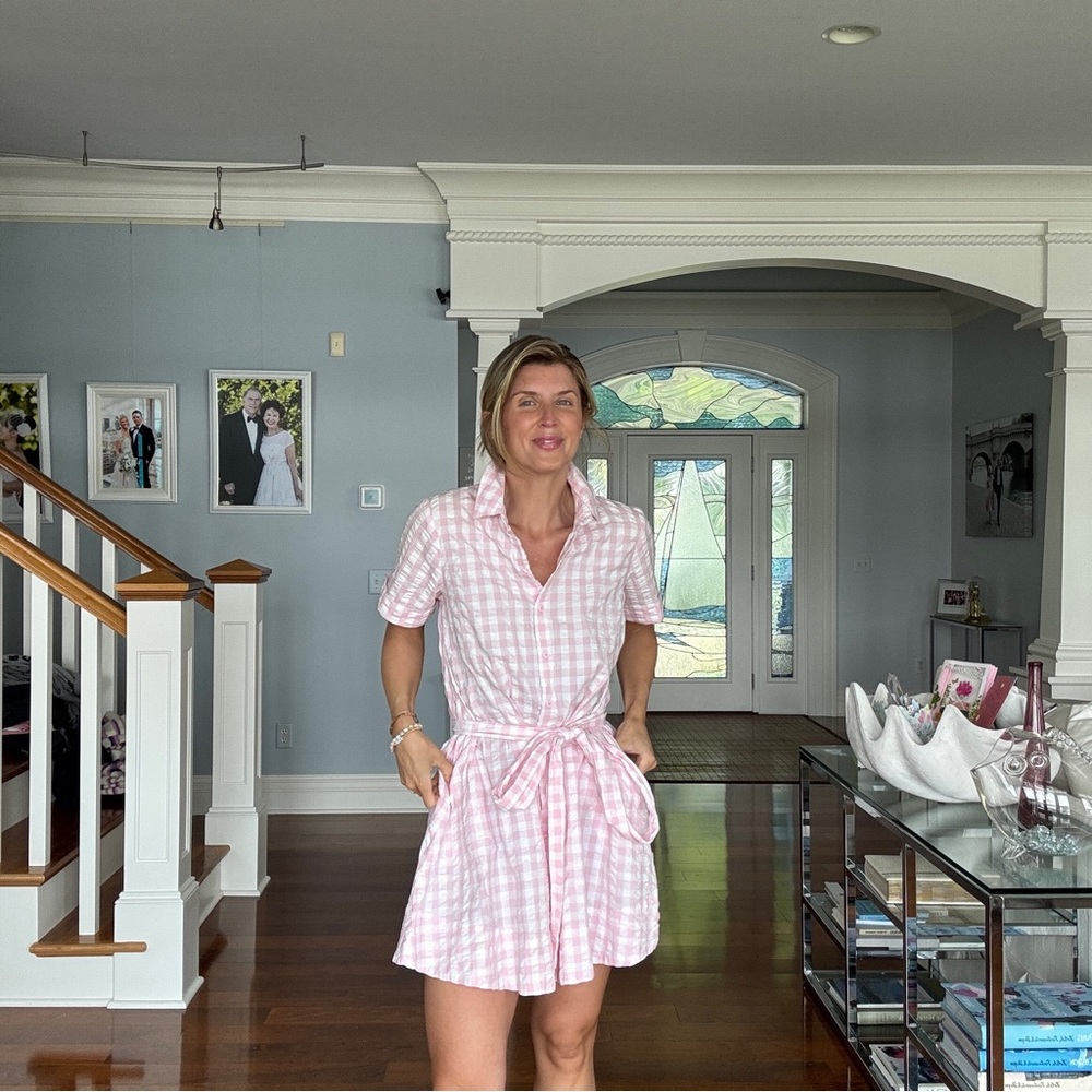 Lisa Marie Fernandez Pink Buttoned A-Line Dress